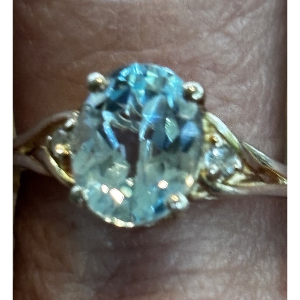 Natural Topaz Ring in YG Over Sterling Silver Size 9.75